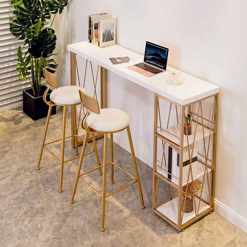 White Wood Bar Table Traditional Luxury Dining Table with Storage Shelves Clearhalo 'Bar Furniture' 'Bar Tables' 'bar_tables' 'furn' 'furn_bar_tables' 'Furniture' 'Kitchen & Dining Furniture' 1200x1200_120b87dc-1b0d-46a5-ab4c-750125508119