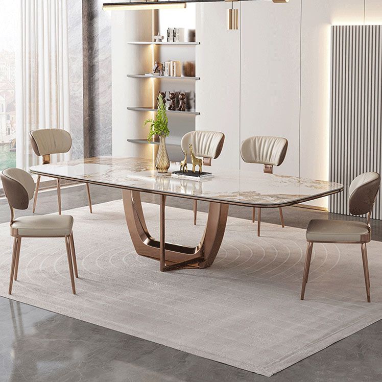 Glam Metal Dining Chairs Open Back Dining Side Furniture in Matte Finish Clearhalo 'Dining Chairs' 'Dining Tables & Seating' 'dining_chair' 'furn' 'furn_dining_chair' 'Furniture' 'Kitchen & Dining Furniture' 1200x1200_120b9b94-3929-488d-9c8e-7885f840afb0