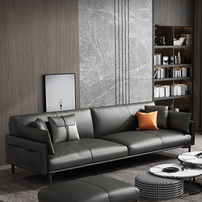 Faux Leather Sofa 33.46 " D x 30.70" H Square Arm  Sofa for Living Room