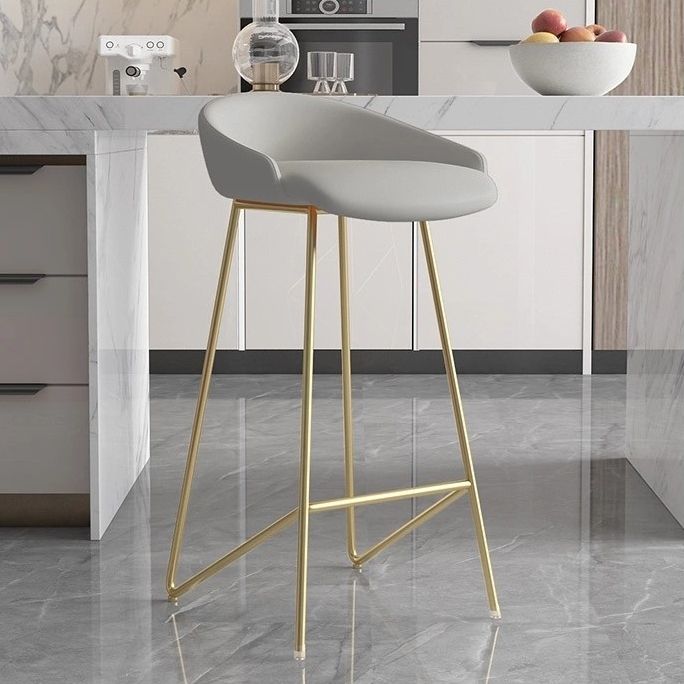 Faux Leder Armless Counterhocker Industrial Low Back Bar Stool