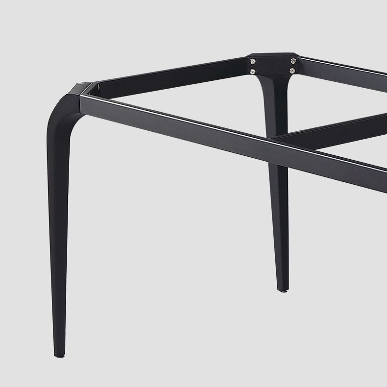 Rectangle 4 Legs Industrial Table Sintered Stone Fixed Table for Kitchen Clearhalo ' dining_table' 'Dining Tables & Seating' 'Dining Tables' 'furn' 'furn_dining_table' 'Furniture' 'furniture_dining_table' 'Kitchen & Dining Furniture' 'kitchen&dining_furn' 'kitchen' 'kitchen_dining_table' 1200x1200_120e36b8-e0f0-4c31-a77b-ec65825068a5