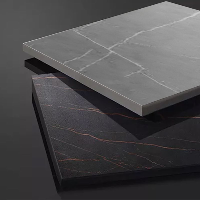 Modern Slate Frame Coffee Table Open Shelf Round Cocktail Table in Black/White Clearhalo 'Coffee & Accent Tables' 'Coffee Tables' 'coffee_tables' 'furn' 'furn_coffee_tables' 'Furniture' 'Living Room Furniture' 1200x1200_120e94b2-36bb-46ee-9c4c-b8afb7ac5985