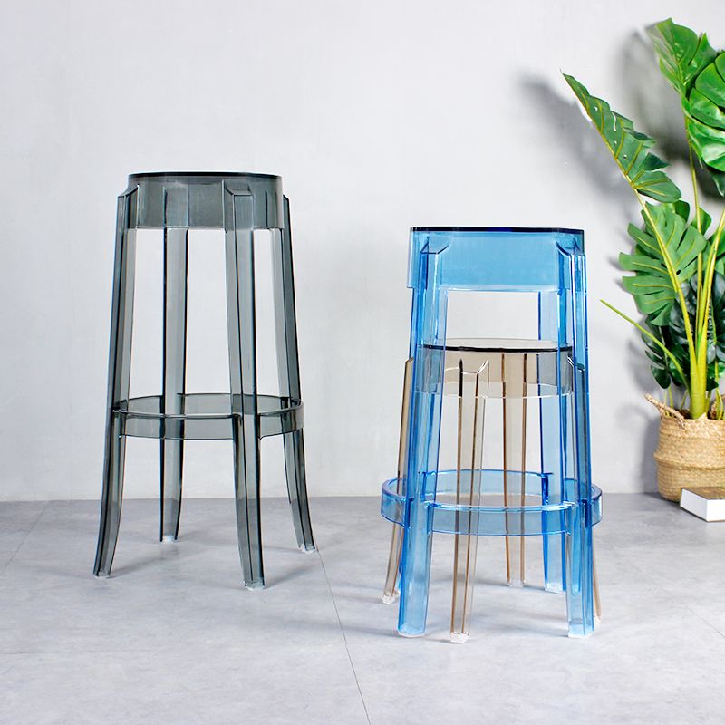Modern Armless Backless Counter Stool Plastic Living Room Bar Stool with Plastic Pedal Clearhalo 'Bar Furniture' 'Bar Stools' 'bar_stools' 'furn' 'furn_bar_stools' 'furniture_bar_stools' 'Kitchen & Dining Furniture' 'kitchen&dining_furn' 'kitchen' 'kitchen_furn' Furniture' 1200x1200_120e9f65-d9c9-438b-b8cf-ee51e726599e