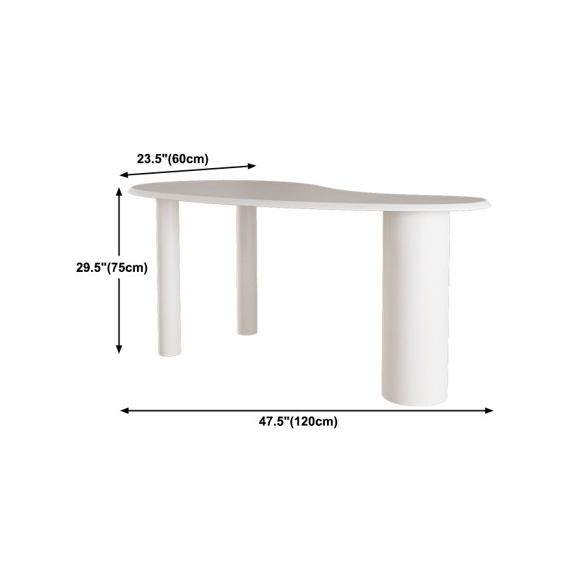 29.5" H White Irregular Shape Working Writing Desk Modern Style Desk for Office Clearhalo 'furn' 'furn_office_desk' 'Furniture' 'Office Desks' 'Office Furniture' 'office_desk' 1200x1200_120fa0b4-1eea-4d77-89be-9354c0d1b3c7