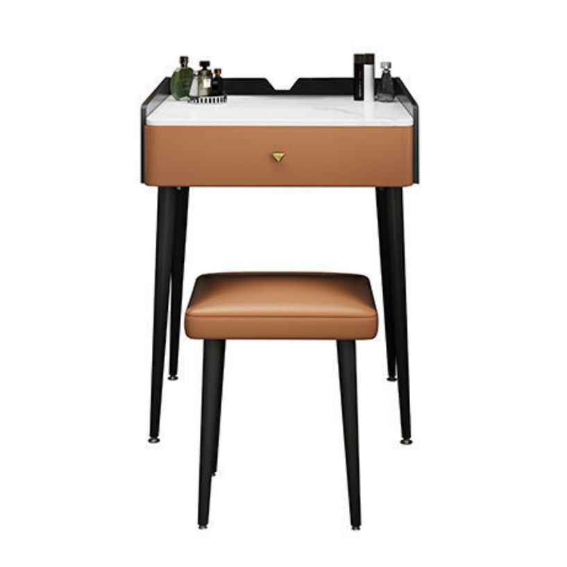 Vanity contemporaneo con cassetto Specchio a specchio in legno a letto Bedroommakeup Vanity Set