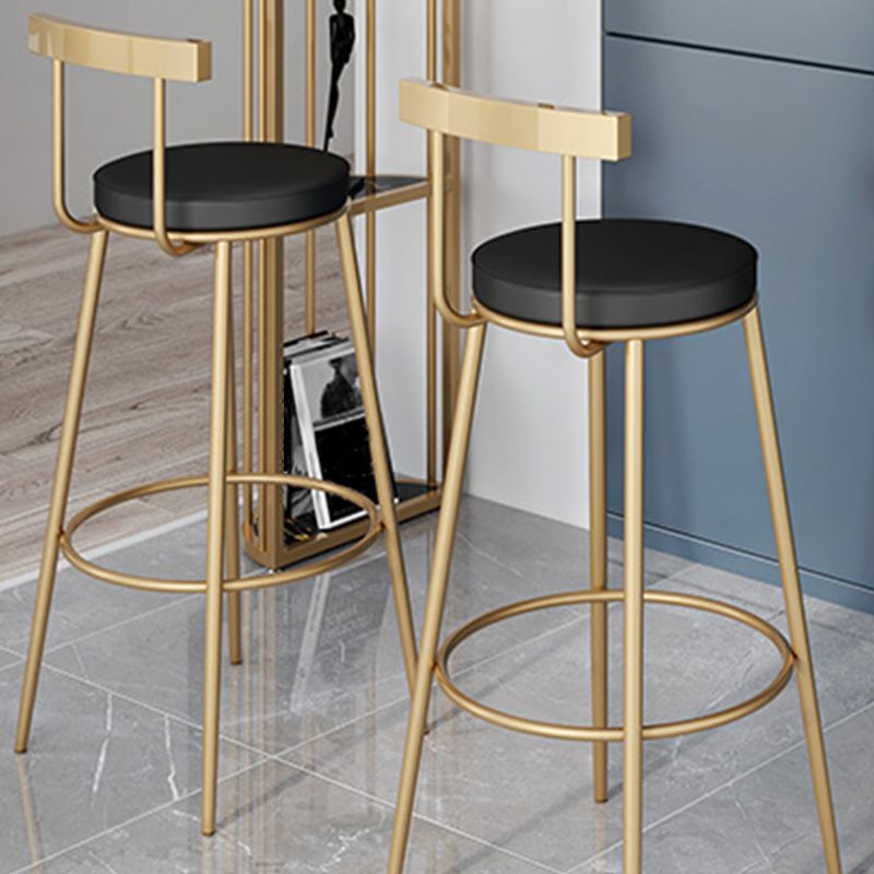 Contemporary Velvet Counter Stool Round Living Room Bar Stool with Metal Legs Clearhalo 'Bar Furniture' 'Bar Stools' 'bar_stools' 'furn' 'furn_bar_stools' 'Furniture' 'Kitchen & Dining Furniture' 1200x1200_121113ca-5bc9-42e9-87e6-536f001ce441