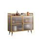 Server da pranzo contemporaneo per soggiorno Sideboard di finitura lucidata con gambe metalliche
