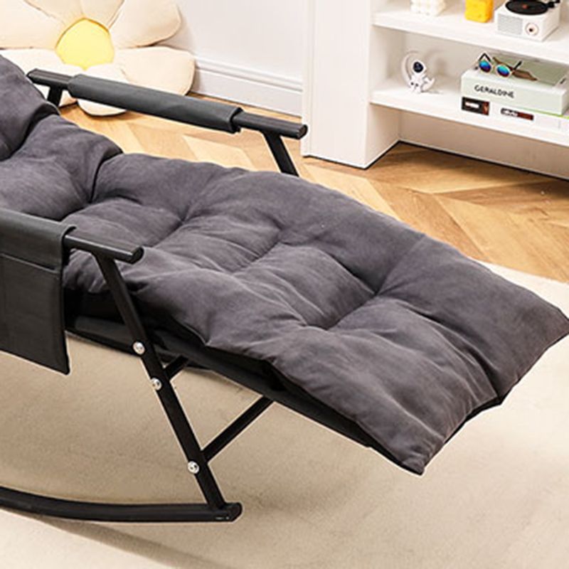 Chaise à bascule en coton moderne allongé avec oreiller pour le salon