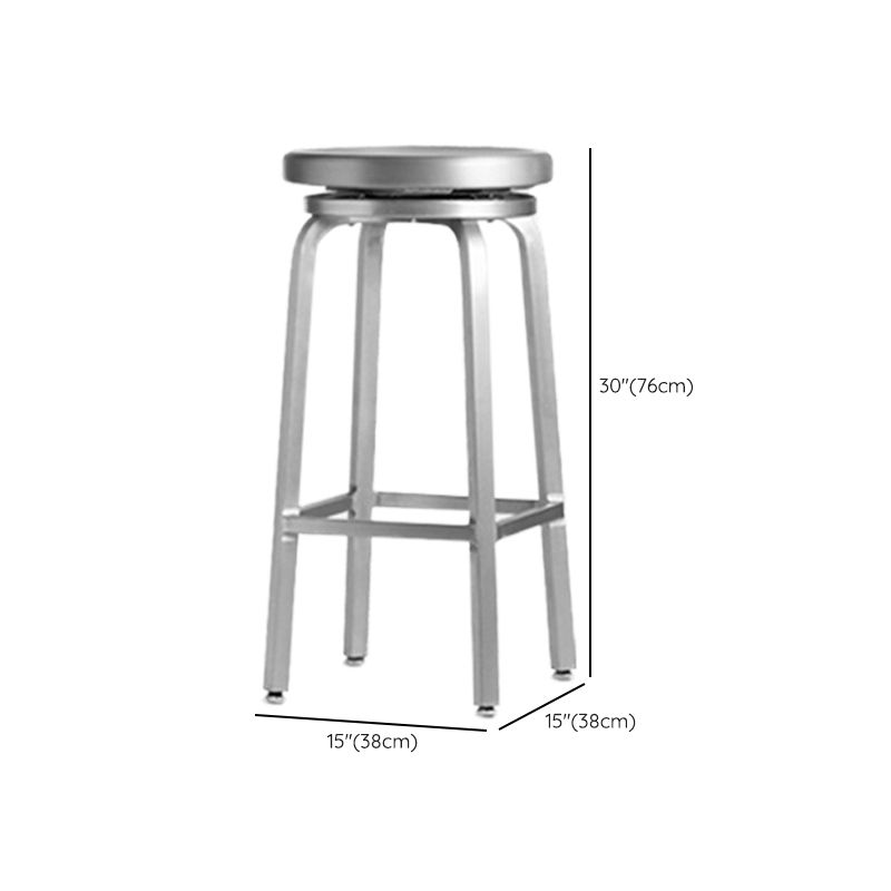 Contemporary Backless Metal Counter Stool with 4 Legs for Dining Room Clearhalo 'Bar Furniture' 'Bar Stools' 'bar_stools' 'furn' 'furn_bar_stools' 'Furniture' 'Kitchen & Dining Furniture' 1200x1200_12143bcb-8b9f-447f-b42b-63507e963607
