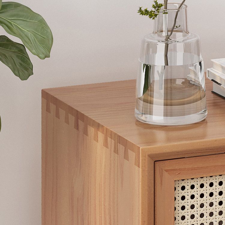 Rattan -Bett Nachttisch moderner minimalistischer Nachttisch mit Beinen