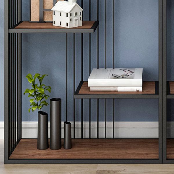 5-Shelf Modern Vertical Etagere Bookshelf Iron Frame Manufactured Wood Shelf Bookshelf Clearhalo 'Bookcases' 'furn' 'furn_bookcases' 'Furniture' 'furniture_bookcases' 'kitchen' 'kitchen_bookcases' 'Living Room Furniture' 'Office Furniture' 1200x1200_1215c6f3-ee26-4383-874c-adaf602398b4