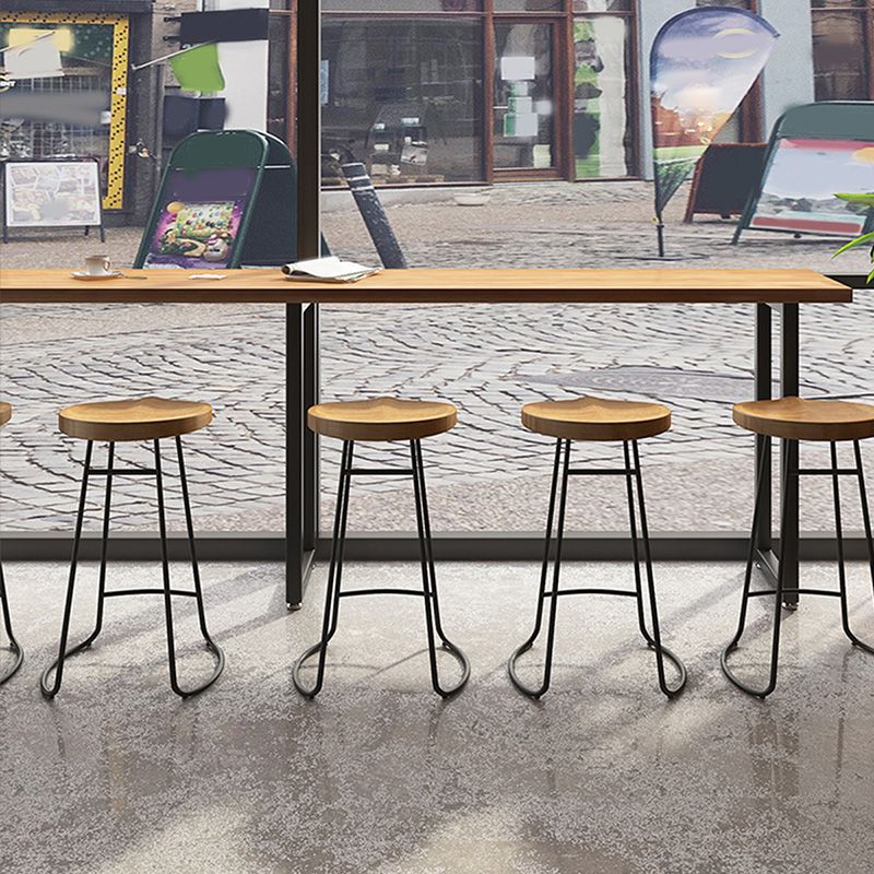 Modern Bar-height Table with Black Base Kitchen Wood Bar Table