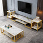 Glass TV Stand for TVs up to 18" H , Glam Open Storage TV Stand - Black / Gold Clearhalo 'furn' 'furn_tv_stands_entertainment_centers' 'Furniture' 'Living Room Furniture' 'TV Stands & Entertainment Centers' 'TV Stands & Media Storage Furniture' 'tv_stands_entertainment_centers' 1200x1200_1218cf6d-44ca-48f5-947e-e0e787b8fa87
