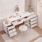 Modern Lighted Mirror Dressing Table Bedroom Makeup Table in White