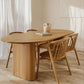 Oval Shaped Office Conference Table Wood Writing Desks in Natural