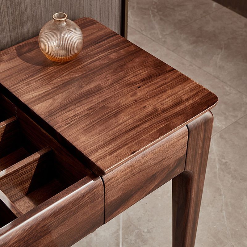 2 Drawer & Jewelry Vanity Desk Brown Wood Makeup Vanity Desk Clearhalo 'Bedroom Furniture' 'furn' 'furn_makeup_vanities' 'Furniture' 'Makeup Vanities' 'makeup_vanities' 1200x1200_1219de90-e46c-424f-84d4-9a11c0a3418f