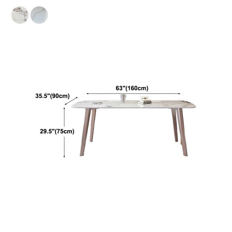 Rectangle Top Dining Table Modern Stone Dining Table with 4 Legs Clearhalo 'Dining Tables & Seating' 'Dining Tables' 'dining_table' 'furn' 'furn_dining_table' 'Furniture' 'furniture_dining_table' 'Kitchen & Dining Furniture' 1200x1200_1219f103-67ca-4f32-860b-b86855d5c0d4