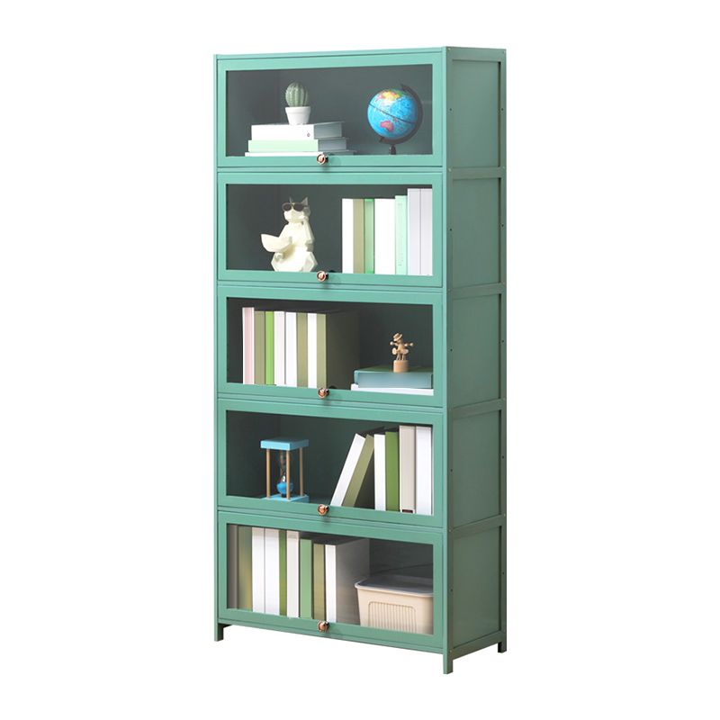 Contemporary Green Barrister Bookcase Bamboo Bookcase for Home Office Clearhalo 'Bookcases' 'furn' 'furn_bookcases' 'Furniture' 'furniture_bookcases' 'kitchen' 'kitchen_bookcases' 'Living Room Furniture' 'Office Furniture' 1200x1200_121a3cbf-bfed-4fff-a887-f0cdf91635e0
