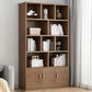 Modern Style Bookshelf Closed Back Wood Bookcase with Doors for Home Office