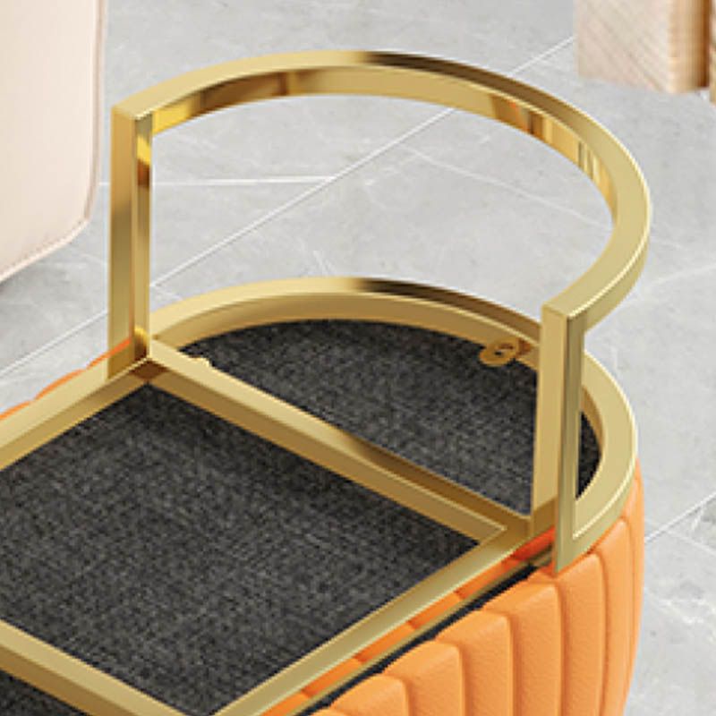 Glam Style Entryway Bench Cushioned Metal Seating Bench , 18" W Clearhalo 'Benches' 'Chairs & Seating' 'furn' 'furn_benches' 'Furniture' 'Living Room Furniture' 1200x1200_121c2eda-1f8b-4d7f-9eb5-b2e36d1a8d72