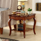 Wood Brown Square Modern Block Side Table Pedestal End Table