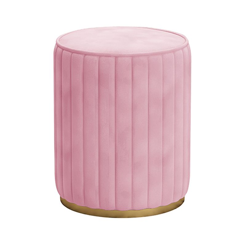Glam Velvet Pouf Chair Tear Resistant Cylinder Shape Gold Base Ottoman Stool Clearhalo 'furn' 'furn_ottomans_poufs' 'Furniture' 'Living Room Furniture' 'Ottomans & Poufs' 'ottomans_poufs' 1200x1200_121cb360-147a-4098-9aeb-add065f00bbf