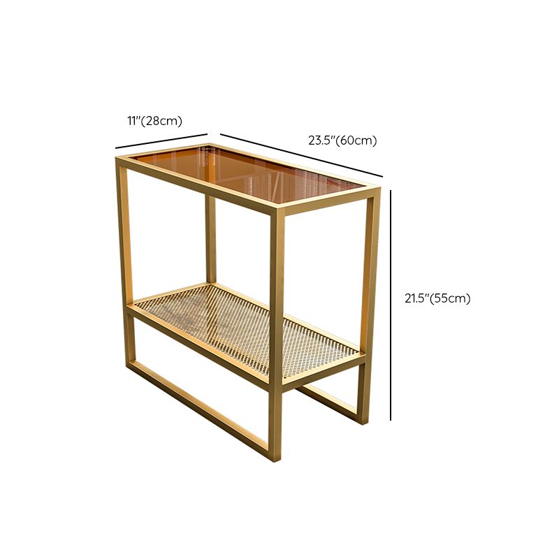 モダンなガラスそりのエンドテーブルミニマリストの長方形のコーナーテーブル