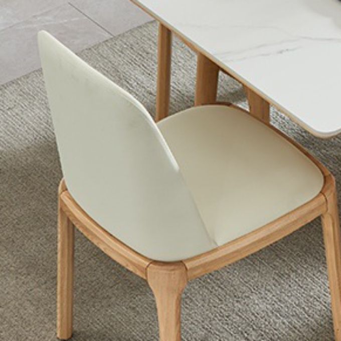 Massief houten keukeneetkamer bijzetstoelen Parsons stoel in wit