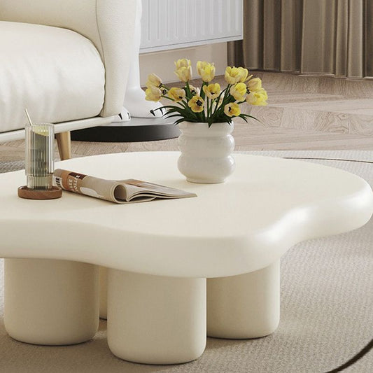 4脚の雲の形をしたコーヒーテーブルソリッドウッド1シングルカクテルテーブル