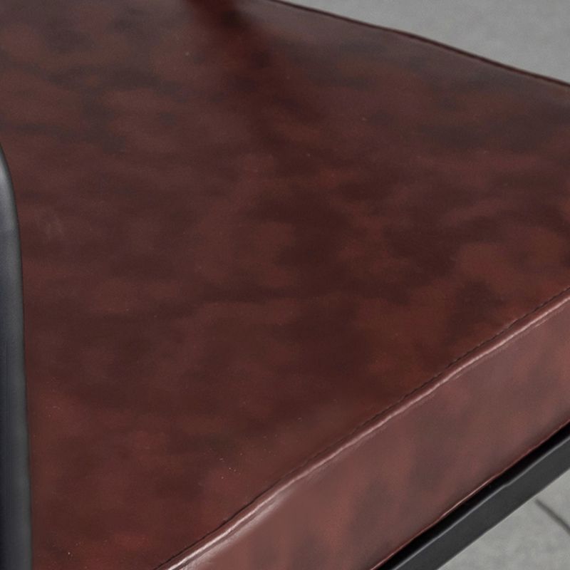 Industrial Metal Frame Dining Chair Upholstered Faux Leather Dining Arm Chair Clearhalo 'Dining Chairs' 'Dining Tables & Seating' 'dining_chair' 'furn' 'furn_dining_chair' 'Furniture' 'Kitchen & Dining Furniture' 1200x1200_12215017-e66f-4182-8c23-c05544545800