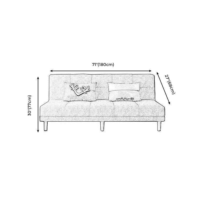 70.87" W √ó 26.77" D √ó 30.31" H Biscuit Back Armless Sofa with Convertible Clearhalo 'furn' 'furn_sofas' 'Furniture' 'furniture_sofas' 'kitchen' 'kitchen_sofas' 'Living Room Furniture' 'Sofa' 'sofas' 1200x1200_12216c03-a707-4082-8e14-441ed46b568b