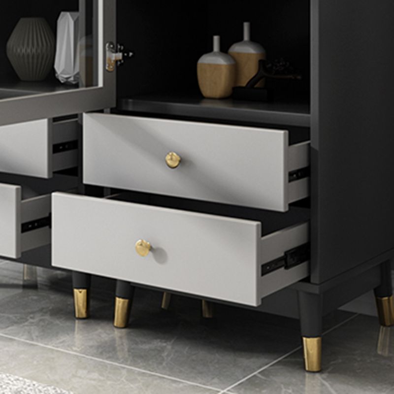 Mobile moderno mobile in finto vetrina in legno con porte di vetro per camera da letto, 19 "l x 16" w