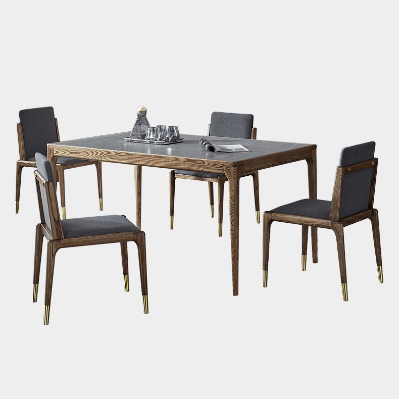 Modern Kitchen Sintered Stone DiningSet with Solid Wood Base Dining Room Table Set Clearhalo 'Dining Room Sets' 'Dining Tables & Seating' 'dining_room_set' 'furn' 'furn_dining_room_set' 'Furniture' 'furniture_dining_room_set' 'Kitchen & Dining Furniture' 'kitchen&dining_furn' 'kitchen' 1200x1200_12267e05-99ed-44f7-a549-54a627fb1e61