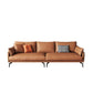 Leather Brown Settee Sofa Standard Square Arm Loveseat with Pillows Clearhalo 'furn' 'furn_sofas' 'Furniture' 'furniture_sofas' 'kitchen' 'kitchen_sofas' 'Living Room Furniture' 'Sofa' 'sofas' 1200x1200_1226ac2c-d468-4af6-afd3-2ad33e6b64d3