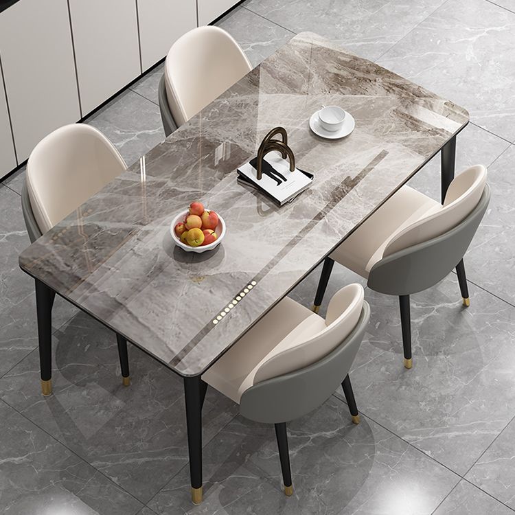 Minimalist 1/2/5/7 Pieces Furniture Stone Rectangle Dining Table Set for Home Clearhalo 'Dining Room Sets' 'Dining Tables & Seating' 'dining_room_set' 'furn' 'furn_dining_room_set' 'Furniture' 'Kitchen & Dining Furniture' 1200x1200_12281946-59b0-4589-8219-9bbee42de709