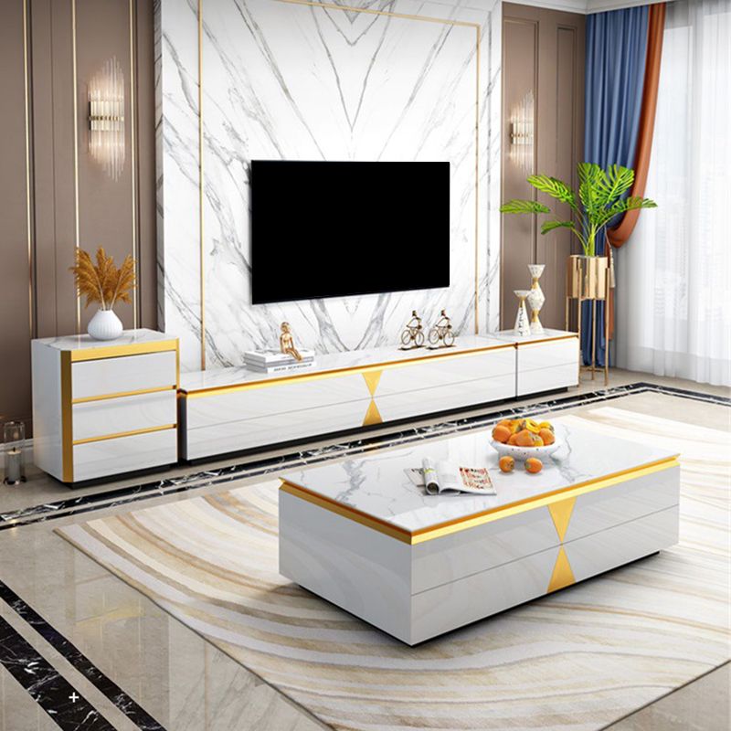 Enclosed Storage TV Media Console Glam TV Stand for Living Room Clearhalo 'furn' 'furn_tv_stands_entertainment_centers' 'Furniture' 'Living Room Furniture' 'TV Stands & Entertainment Centers' 'TV Stands & Media Storage Furniture' 'tv_stands_entertainment_centers' 1200x1200_12282805-30bf-42ab-98b0-ba303821f1d5