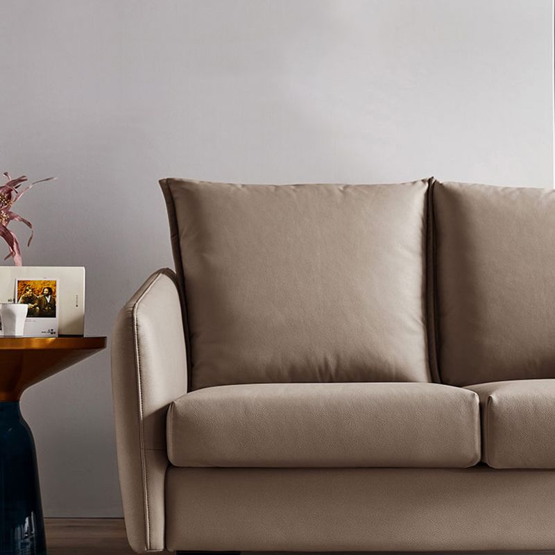 34.3" Wide Contemporary Style Sofa Faux Leather Seating with Pillows Clearhalo 'furn' 'furn_sofas' 'Furniture' 'Living Room Furniture' 'Sofa' 'sofas' 1200x1200_122a7370-e9ca-41a9-8723-cc95a4f5f9f0