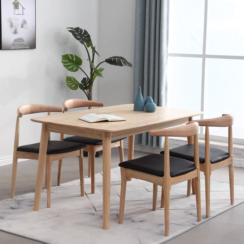 Rectangle Modern Dining Table Solid Wood Fixed Table for Kitchen Clearhalo ' dining_table' 'Dining Tables & Seating' 'Dining Tables' 'furn' 'furn_dining_table' 'Furniture' 'furniture_dining_table' 'Kitchen & Dining Furniture' 'kitchen&dining_furn' 'kitchen' 'kitchen_dining_table' 1200x1200_122c147c-0d2e-46a0-82a9-964325c6ffc0