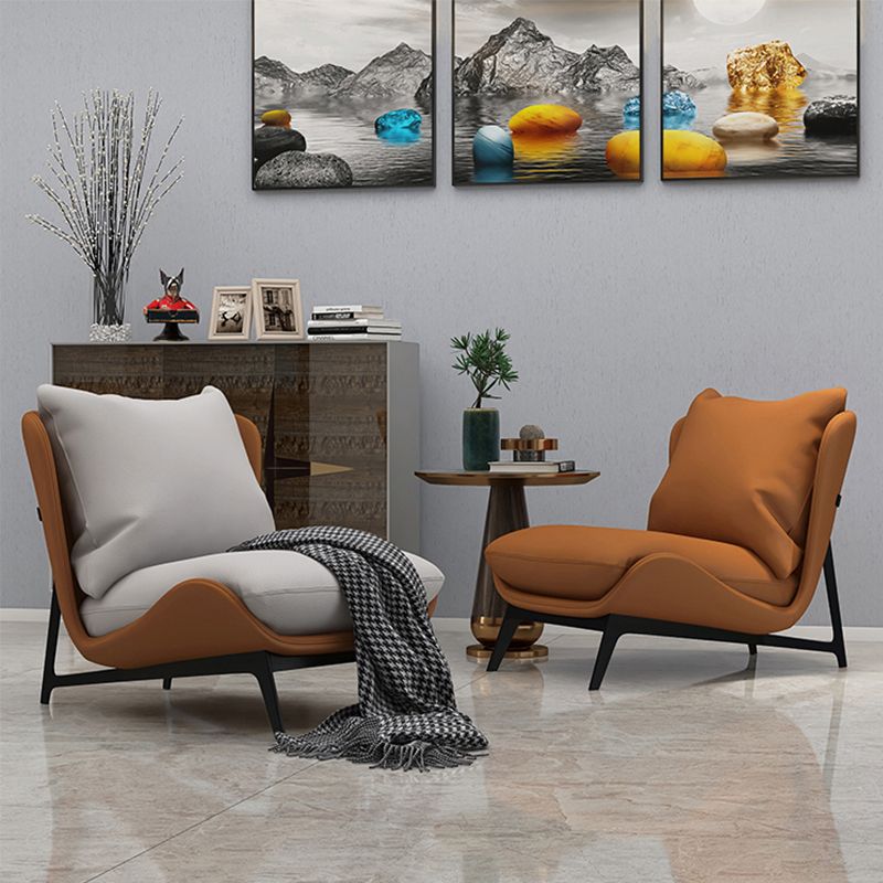 Industrial Style 26.77" Wide Pillow Back Armless Lounge Chair Clearhalo 'Accent Chairs' 'accent_chairs' 'Chairs & Seating' 'furn' 'furn_accent_chairs' 'Furniture' 'Living Room Furniture' 1200x1200_122d464d-2043-4081-94ff-f34b3b94011f