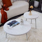 Eigentijdse ronde terrazzo cocktailtafel metaal/acryl salontafel met 3 poten