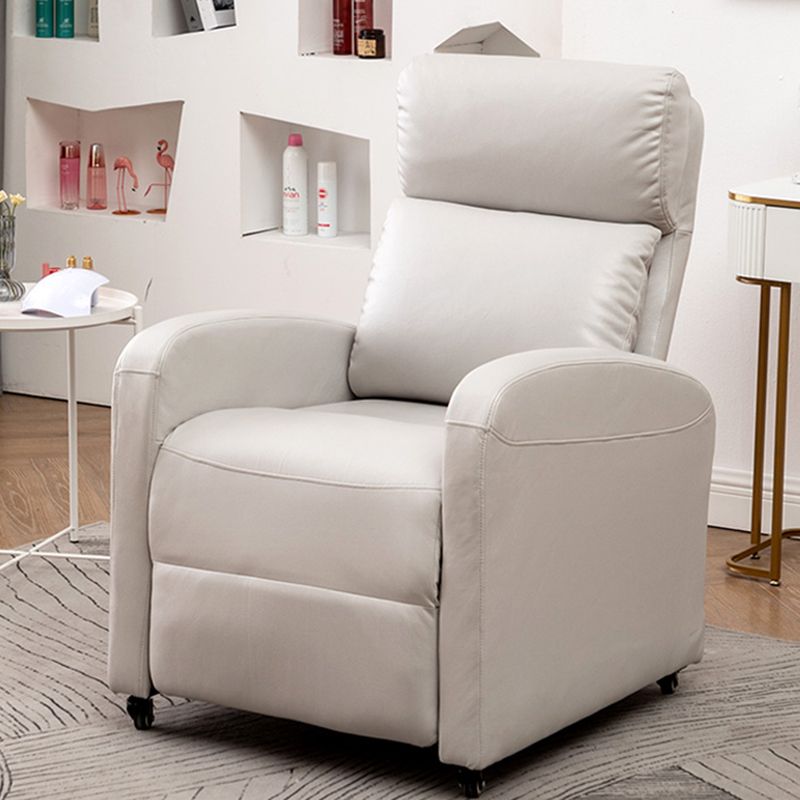 Contemporary Metal Frame Standard Recliner Solid Color Faux Leather Recliner Chair Clearhalo 'Chairs & Seating' 'furn' 'furn_recliners' 'Furniture' 'Living Room Furniture' 'Recliners' 1200x1200_122f4d15-97b1-4b6f-bf55-44dcd1268e62