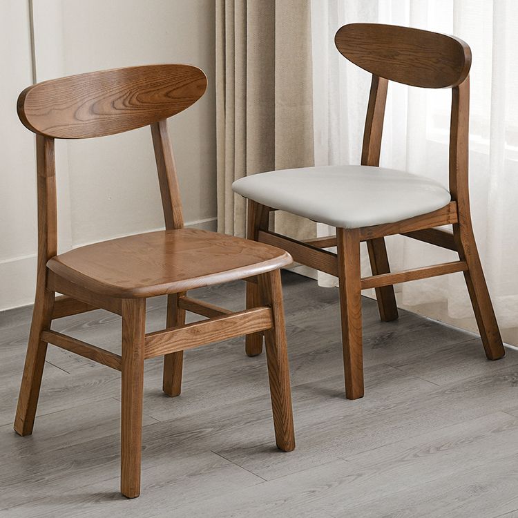 Sillas de comedor de cocina tradicionales de madera sólida silla lateral abierta