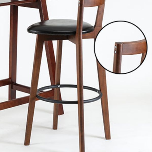 Modern Backrest Armless Counter Stool Wood kitchen Bar Stool with Cushion and Pedal Clearhalo 'Bar Furniture' 'Bar Stools' 'bar_stools' 'furn' 'furn_bar_stools' 'furniture_bar_stools' 'Kitchen & Dining Furniture' 'kitchen&dining_furn' 'kitchen' 'kitchen_furn' Furniture' 1200x1200_12306255-5bbb-4da3-b312-5f3454cee0bf