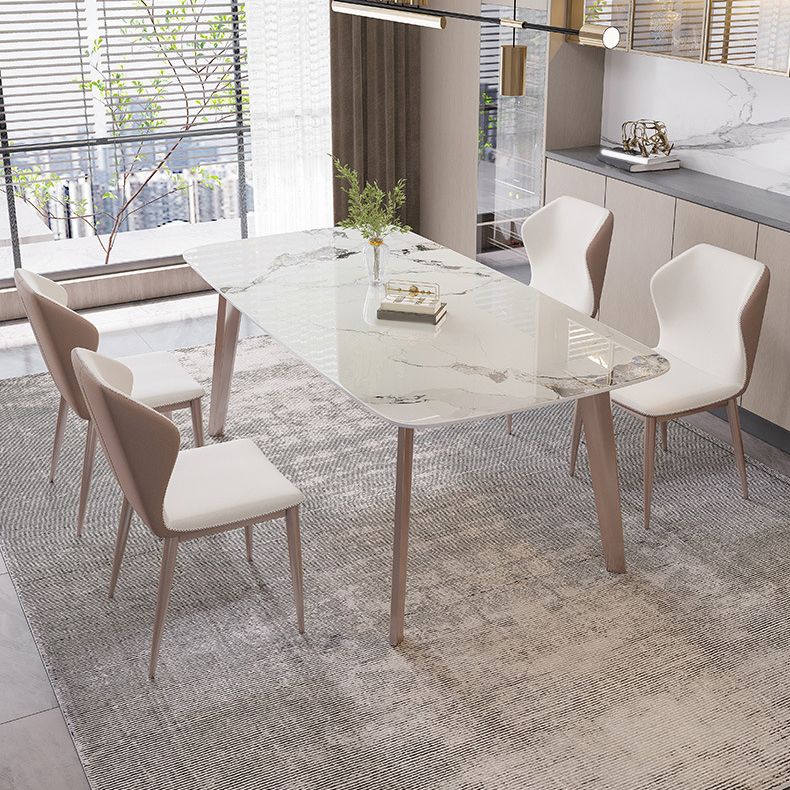 Nordic Sintered Stone Top Dining Set Rectangle 1/2/5/7 Pieces Dining Table Set Clearhalo 'Dining Room Sets' 'Dining Tables & Seating' 'dining_room_set' 'furn' 'furn_dining_room_set' 'Furniture' 'Kitchen & Dining Furniture' 1200x1200_1231cdaf-ddc4-47a6-a006-435e1f0e933f