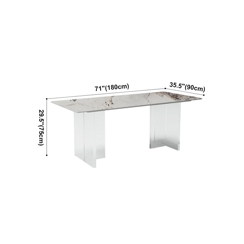 Acrylic Contemporary Rectangular Table Sintered Stone Table for Dining Room Clearhalo ' dining_table' 'Dining Tables & Seating' 'Dining Tables' 'furn' 'furn_dining_table' 'Furniture' 'furniture_dining_table' 'Kitchen & Dining Furniture' 'kitchen&dining_furn' 'kitchen' 'kitchen_dining_table' 1200x1200_12323665-09e2-49be-9c71-c04a69234ba7