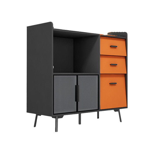 Drawer Engineered Wood Sideboard Glam Glass Doors Credenza with Stone Countertop Clearhalo 'buffet_sideboard' 'Buffets & Sideboards' 'furn' 'furn_buffet_sideboard' 'Furniture' 'Kitchen & Dining Furniture' 1200x1200_12332a7c-6b53-40ad-a25f-0286afb41c14