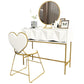 15.74" Wide Glam Makeup Vanity Desk Bright White Vanity Tables with 2 Storage Drawers