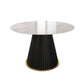 Glam Stone Dining Table Round Iron Table with Pedestal Casual Base Clearhalo 'Dining Tables & Seating' 'Dining Tables' 'dining_table' 'furn' 'furn_dining_table' 'Furniture' 'furniture_dining_table' 'Kitchen & Dining Furniture' 'kitchen' 'kitchen_dining_table' 1200x1200_12332daa-52f3-463e-82e6-360011cf728c