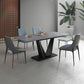 Juego de mesa rectangular moderno de piedra sinterizada, juego de comedor de 1/3/4/6 piezas