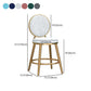 Glam Backrest Armless Counter Stool Iron Cafe Bar Stool with Velvet Cushion and Pedal Clearhalo 'Bar Furniture' 'Bar Stools' 'bar_stools' 'furn' 'furn_bar_stools' 'furniture_bar_stools' 'Kitchen & Dining Furniture' 'kitchen&dining_furn' 'kitchen' 'kitchen_furn' Furniture' 1200x1200_12349f18-e415-4ce4-93ef-020ba7475b07